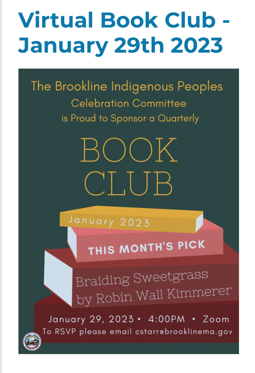 Indigenous Peoples Celebration Committee First Indigenous Authors Book Club!